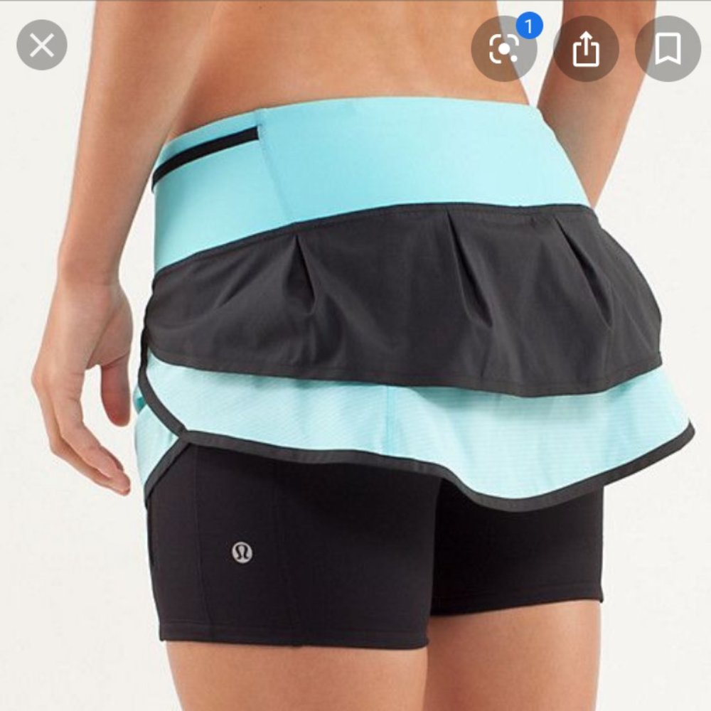 Lululemon 6 Speed Squad skirt skort Angel Blue